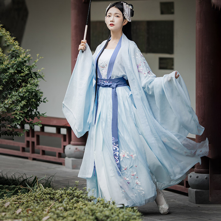 幽兰满堂 墨子研 汉服女中国风齐腰齐胸襦裙...