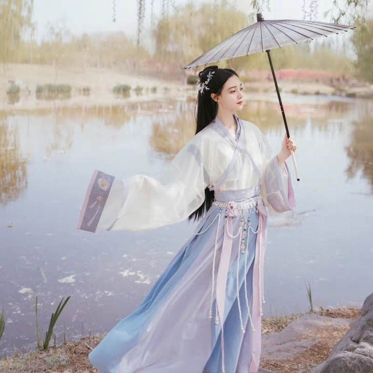 【流烟昔泠-长相依】夏款传统汉服情侣男女C...