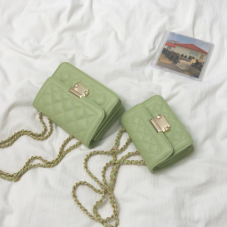 高级感包包女2021新款潮时尚夏菱格链条小...