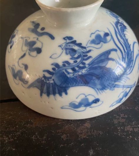 嘉庆青花凤皇盖碗盖,直径10.7厘米品相自...