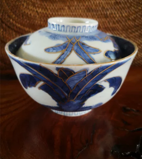 日本染付青花盖碗 盖杯 昭和时期中古品 日...