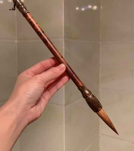 毛笔，海南黄花梨紫油梨毛笔，有瘤疤，还有水...