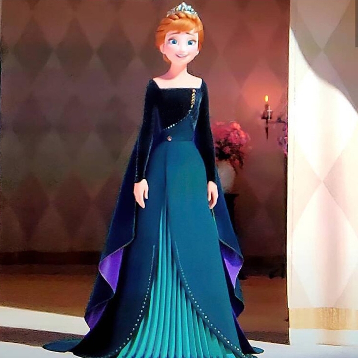 ins安娜公主演出服女王装拖尾连衣裙冰雪奇...