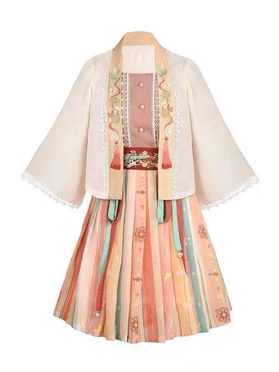 东月棠【小橙汁】宋制汉元素汉服短裙子女夏套...