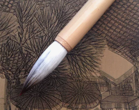 侯店中白云欧楷狼羊紫兼毫纯胜毛笔