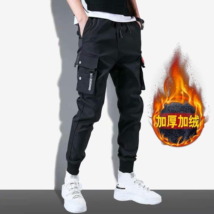 【全新包邮】加绒加厚男士工装休闲裤韩版宽松...