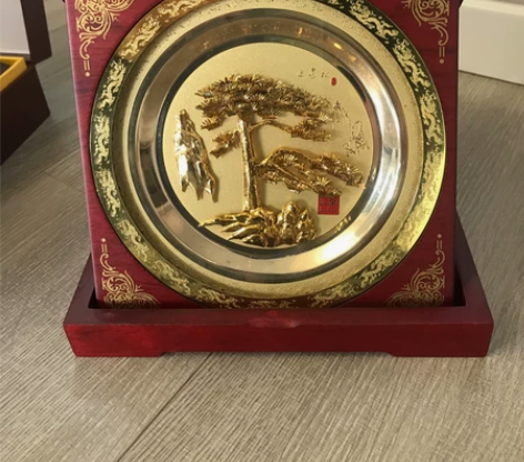 如图，芜湖铁画纯手工工艺品镀金迎客松居家装...