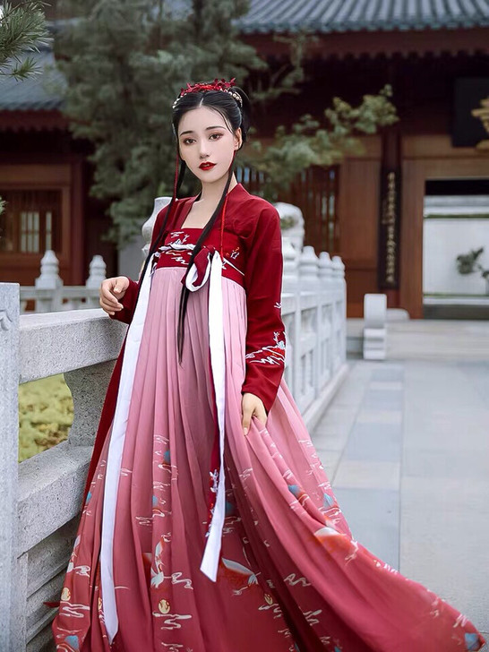 艺缕赤鸢传统汉服齐胸襦裙日常清新6米大摆正...