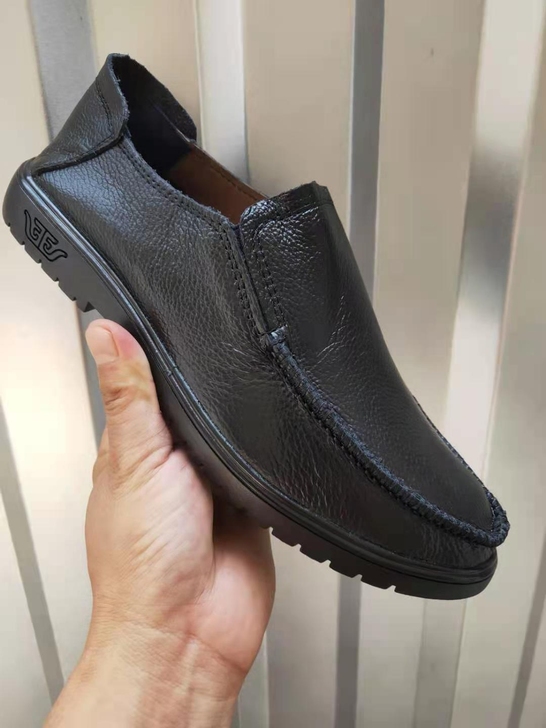 软底软面纯牛皮男鞋透气防臭脚耐磨防滑真皮男...