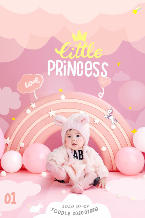 儿童拍照道具服装PSD相册版面设计