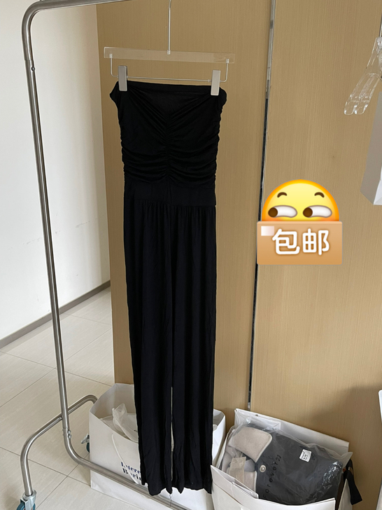 抹胸褶皱显瘦连体裤