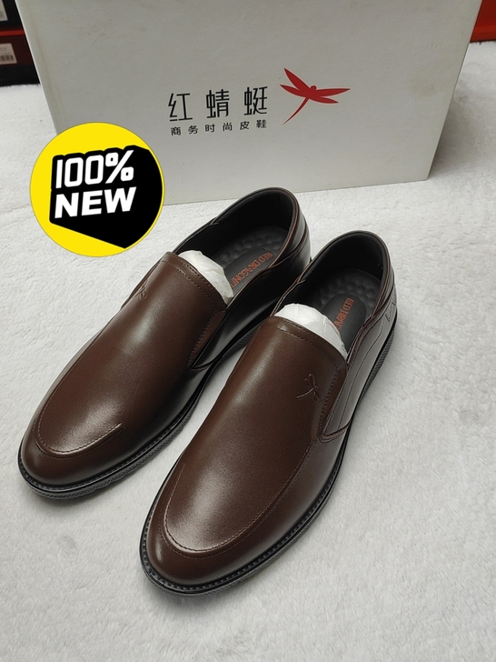 真皮男鞋39码44码红蜻蜓品牌绅士正装皮鞋...