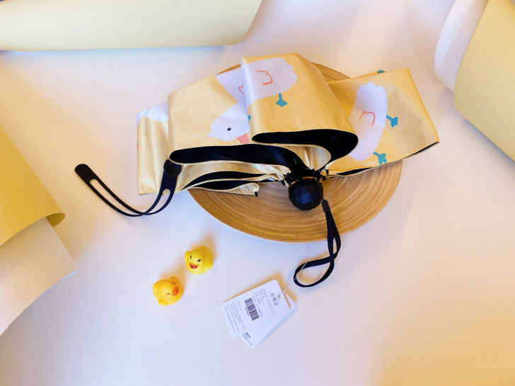 韩版ins小白鸭全自动遮阳晴雨两用可爱小巧...