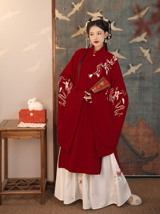 艺缕原创汉服女【牡丹记】袄裙刺绣立领褶裙日...