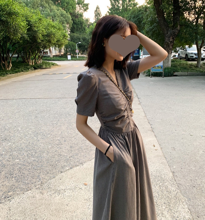 连衣裙2021新夏显瘦法式茶歇裙复古中长款...