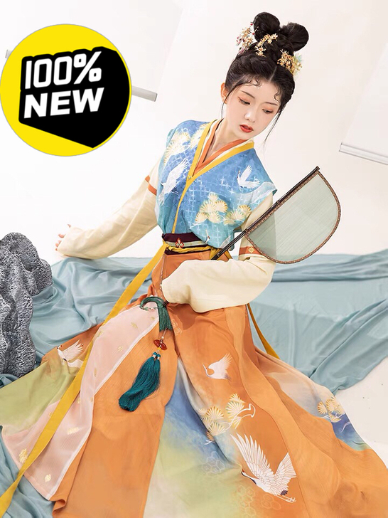 【流烟昔泠-小亭风】原创正品唐背子半臂坦领...