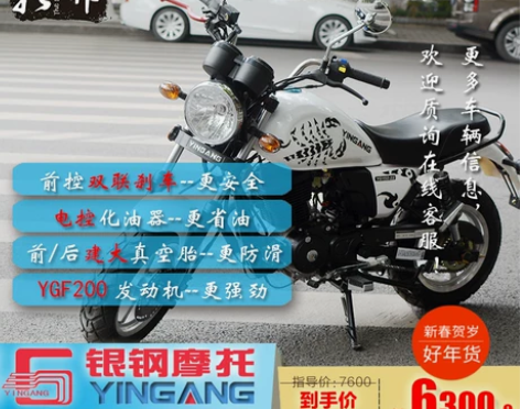 重庆摩托帮定制版银钢小迷你200建大轮胎双...