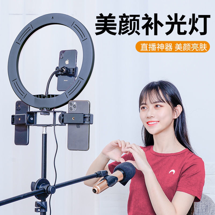 【亏本转让】大号补光灯2.1米手机直播支架...