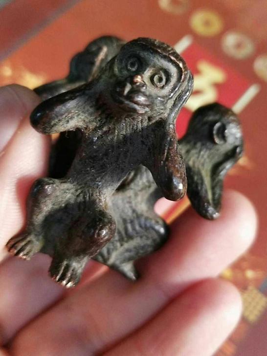 纯铜实心不看不说不听猴子纯铜实心不看不说不...