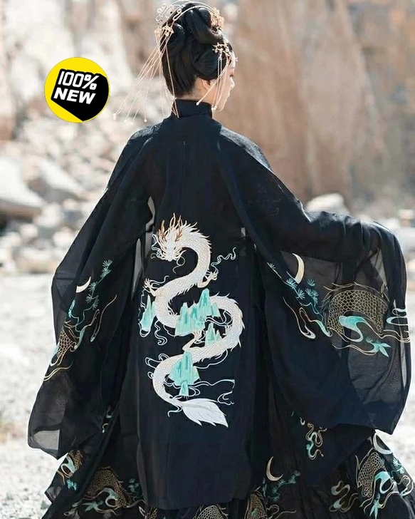 正品现货河汉涓汉服四件套 嗷嗷嗷大袖衫+纯...