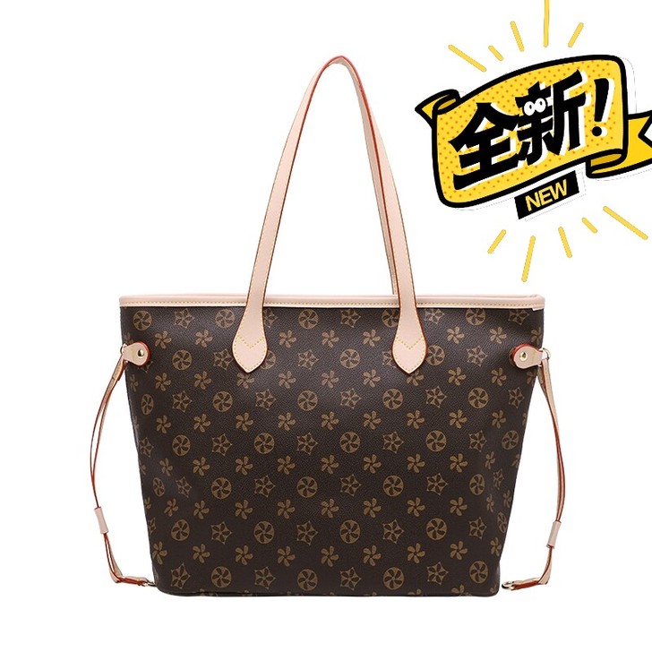 真皮购物袋2021新款潮网红托特包大容量时...