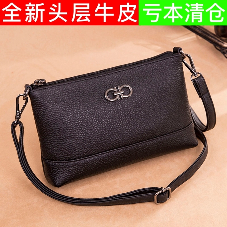 头层牛皮女包包时尚大容量单肩包百搭简约真皮...