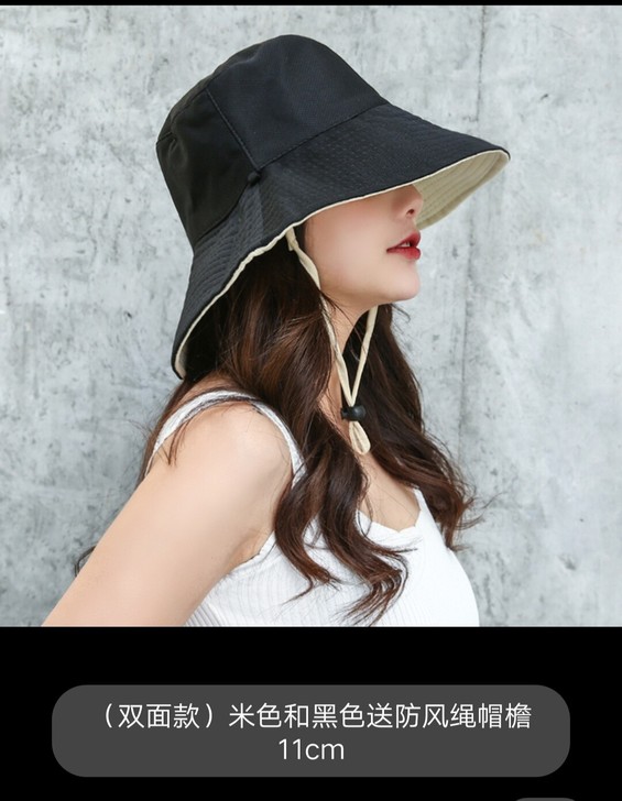 渔夫遮阳帽，两面都可戴哦，加大帽沿更加防晒...
