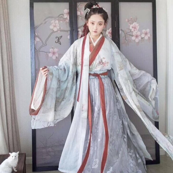 银狐汉服抖音魏晋中国风司南阁学生古装超仙气...