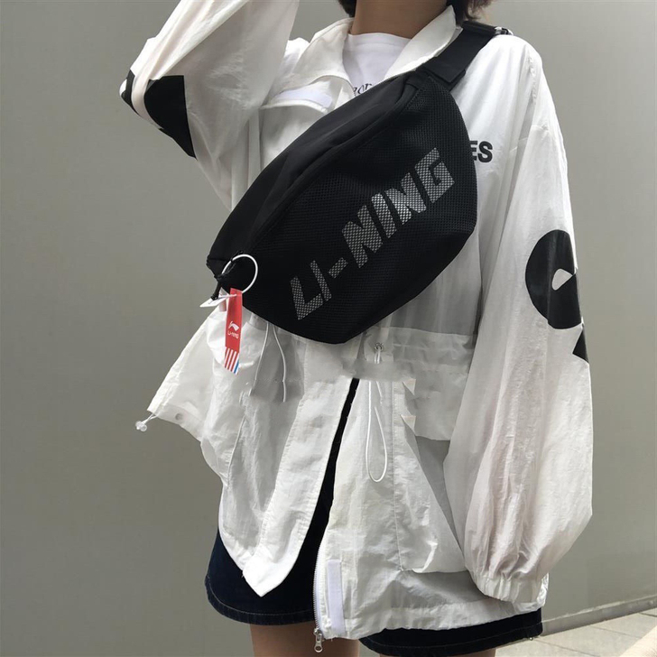 中国李宁Lining腰包男士跑步单肩包王一...