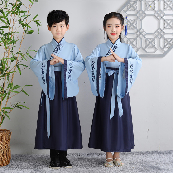 元旦古装儿童汉服演出服国学服幼儿园三字经弟...