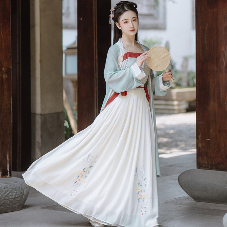 【芙蓉】茗月萱原创汉服女宋裤裙褙子四件套日...