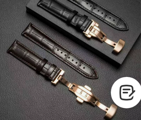 表带真皮蝴蝶扣款牛皮手表带手表配件手链真皮...