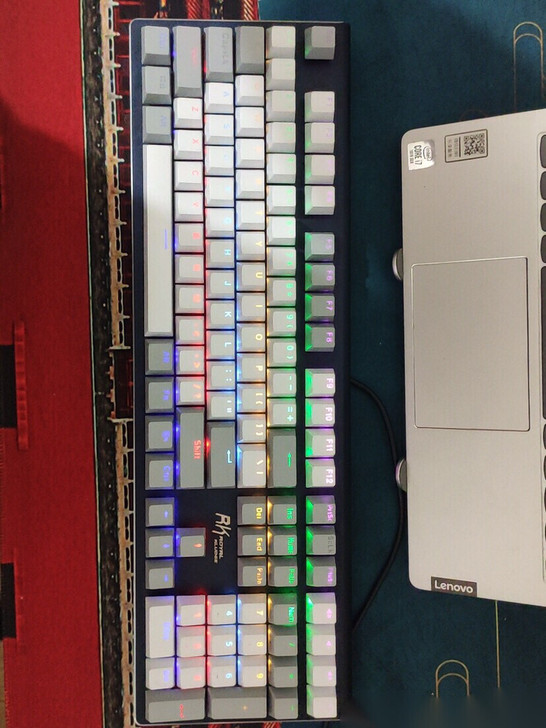 rk s108l混彩游戏机械键盘，多种灯效...