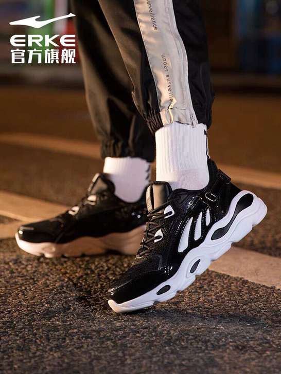 鸿星尔克运动鞋女2020春季新款蝴蝶鞋复古...