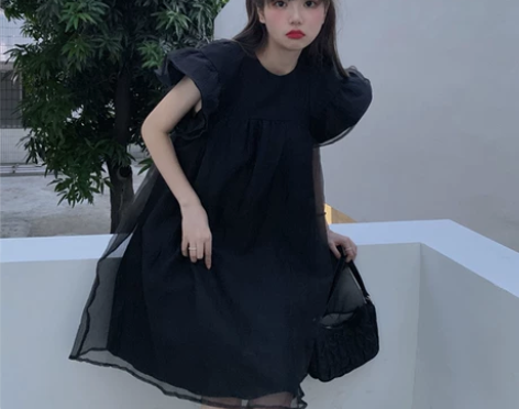 【狂欢价】夏季2022年新款女小个子黑色a...