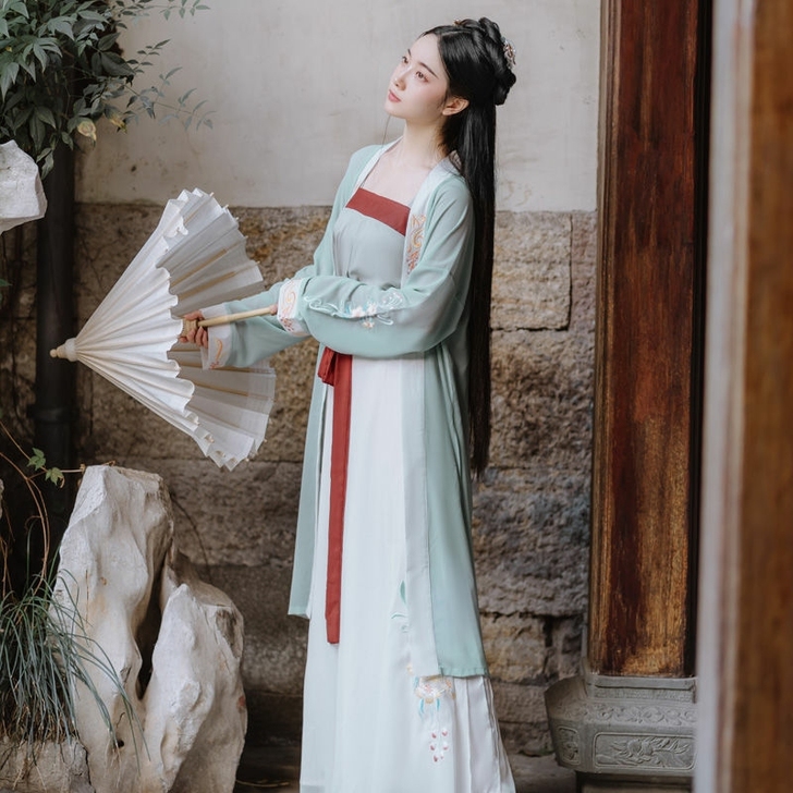 【芙蓉】茗月萱原创汉服女宋裤裙褙子四件套日...