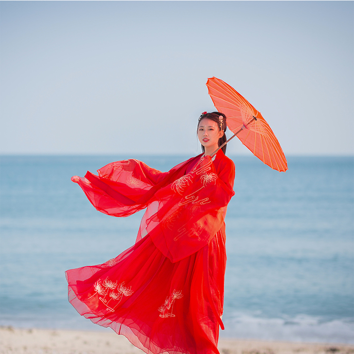 千韵岗原创汉服  花开彼岸 明制交领齐腰大...