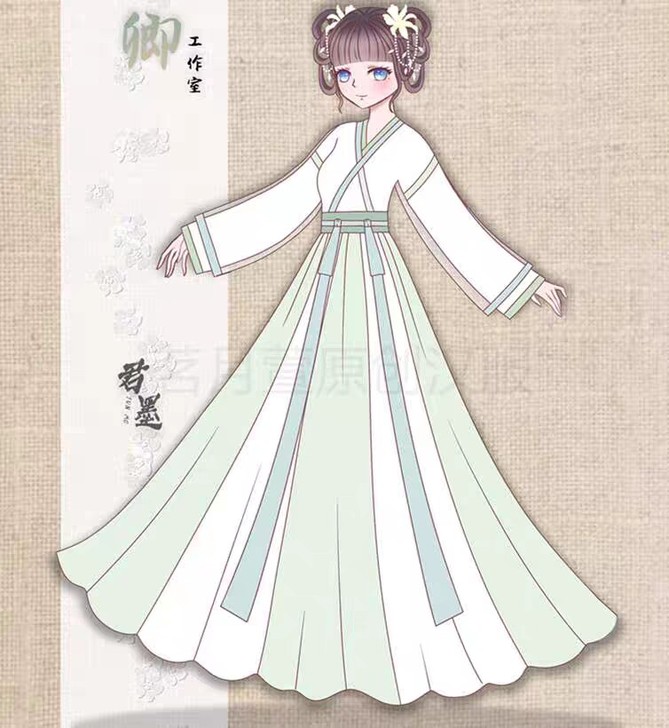 茗月萱 铃花 原创汉服女晋制交领齐腰三件套...