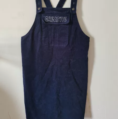 全新美特斯邦威灯芯绒背带裙秋冬季女生宽松休...