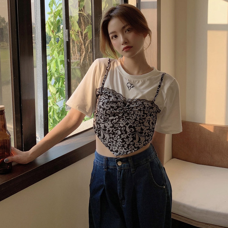 晶美雅 蕾丝雪纺衫