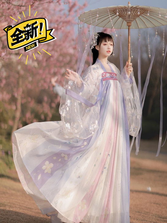 白菜价全新【樱洛】茗月萱齐胸襦裙套装汉服女...