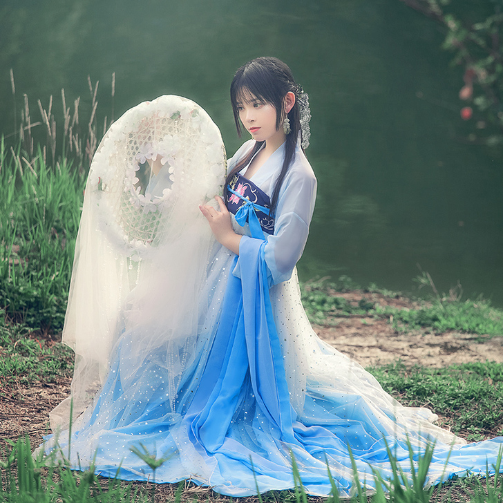 千韵岗【辰莲鱼梦】汉服女夏季仙气正品原创中...