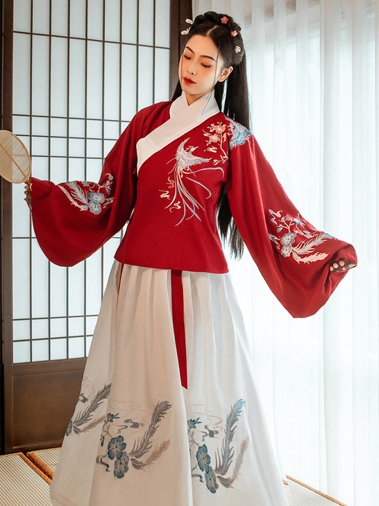 艺缕原创正品【鸾凤】交领汉服女琵琶袖明制袄...