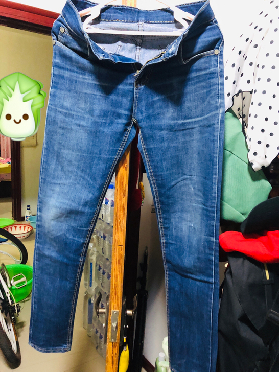 男士牛仔裤 微弹牛仔长裤 深蓝色牛仔裤