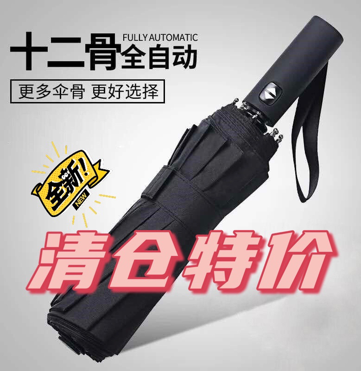 (清仓特价) 自动雨伞十二骨晴雨两用 折叠...