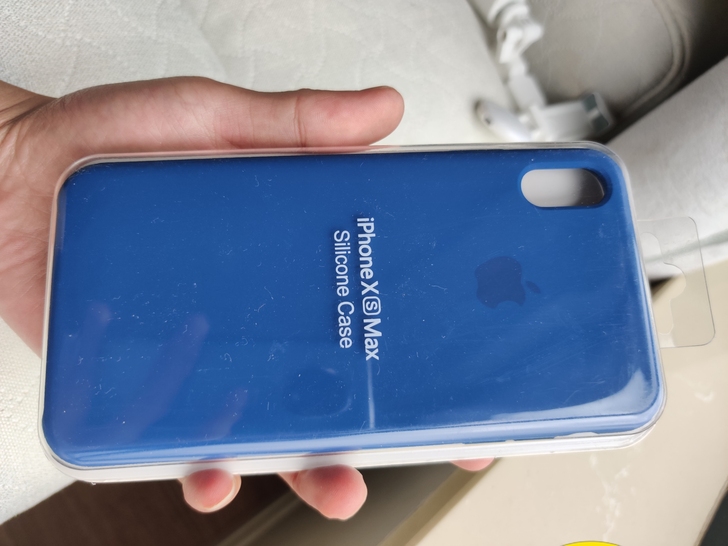 iphone xsmax液态硅胶保护壳，蓝...