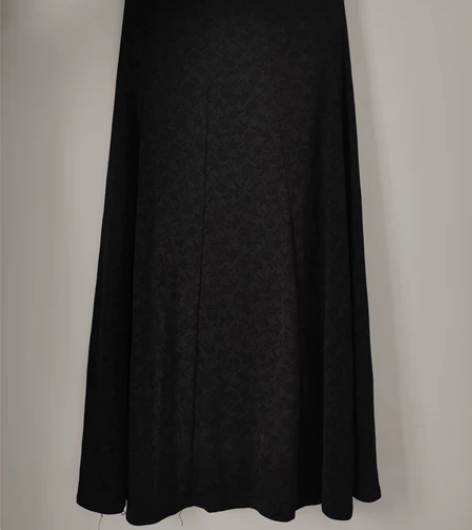 提花毛线半身裙女春秋季新款松紧高腰a字大摆...