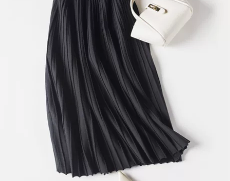 春秋百褶裙秋冬针织半身裙长裙女大摆裙中长款...