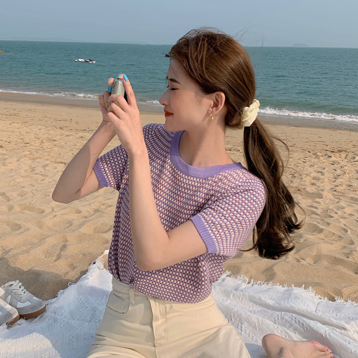 晶美雅 蕾丝雪纺衫