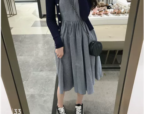 春季套装显瘦春装大码女装文艺风微胖妹妹格子...